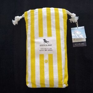 Dock & Bay Quick Dry Towel, XL, Yellow & White Stripes